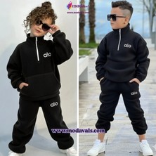 Modavals Kız Çocuk & Erkek Çocuk Alo Baskılı Traşlı Pofidik Polar Takım