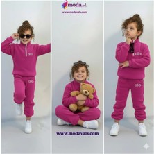 Modavals Kız Çocuk & Erkek Çocuk Alo Baskılı Traşlı Pofidik Polar Takım