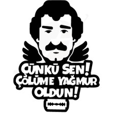 AK-SA-STR Çünki Sen Çölüme Yağmur Oldun Oto Cam Özel Yeni Sticker Siyah 20*17 cm