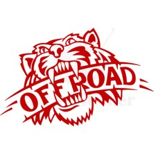 AK-SA-STR Tiger Off Road Oto Özel Yeni Sticker Kırmızı 50*30 cm