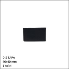 Adilon Plastik Dış Tapa, Profil Tapası, Kare, Siyah, 40X40 mm