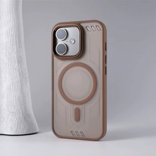 Apple iPhone 17 Uyumlu Kılıf Zebana Vault Silikon Kılıf (Kablosuz Şarj Destekli) Desert Titanyum