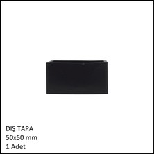 Adilon Plastik Dış Tapa, Profil Tapası, Kare, Siyah, 50X50 mm