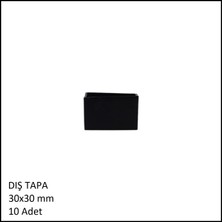 Adilon Plastik Dış Tapa, Profil Tapası, Kare, Siyah, 30X30 mm (10 Adet)