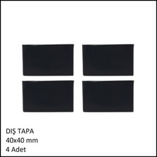 Adilon Plastik Dış Tapa, Profil Tapası, Kare, Siyah, 40X40 mm (4 Adet)
