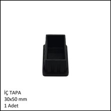 Adilon Plastik Iç Tapa, Profil Tapası, Dikdörtgen, Siyah, 30X50 mm