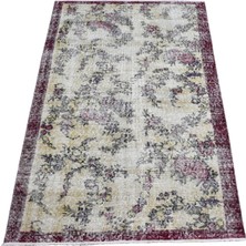 Zehra Abla Halı Vintage El Dokuma Serpme Çiçekli Eskitme Lüks Yün Salon Halısı 6938