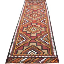 Zehra Abla Halı Vintage El Dokuma Nadir Pastel Herki Yolluk Yün Kilim 6941