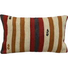 Zehra Abla Halı Yeni El Dokuma Dekoratif Lumbar Kilim Kırlent Yastık Kılıfı 6846