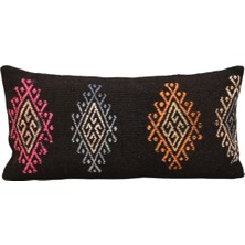 Zehra Abla Halı Yeni El Dokuma Dekoratif Lumbar Kilim Kırlent Yastık Kılıfı 6872