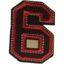 İlk El Grup Aplike Ütü Ile Yapışan 6  Rakamı  Arma 4x5 cm