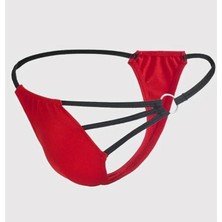 Hafif Giyim Erkek Kırmızı Fantezi Seksi Metalli String CB030125HF