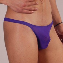 Hafif Giyim Erkek Mor Fantezi Seksi Transparan String DM140519HF