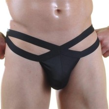 Hafif Giyim Erkek Siyah Fantezi Seksi Çapraz Askılı Jockstrap HF071036