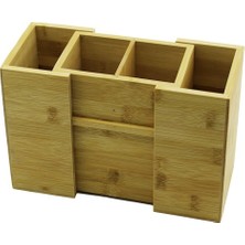 Ayder Timya AÇ-KAPA - 2+2 BÖLMELİ   TEZGAH ÜSTÜ  BAMBU - AHŞAP KAŞIKLIK (Timya/Go1395)  199414