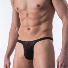 Hafif Giyim Siyah Fantezi Seksi Transparan Tül Erkek String BC4583