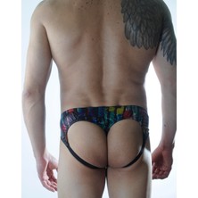 Hafif Giyim Erkek Çok Renkli Fantezi Seksi Parlak Desenli Jockstrap HF301164