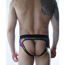 Hafif Giyim Erkek Çok Renkli Fantezi Seksi Gökkuşağı Desenli Parlak Jockstrap DM301166HF