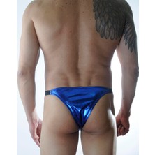 Hafif Giyim Erkek Mavi Fantezi Seksi Deri Görünümlü Slip HF301131