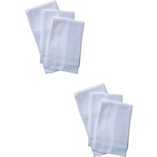 Mira Home 6 lı El Cep Yaka Kumaş Mendil 36x36 Cm 100 Pamuklu TM Beyaz