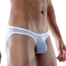 Hafif Giyim Erkek Beyaz Fantezi Seksi Transparan Slip DM111888HF
