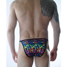 Hafif Giyim Erkek Çok Renkli Fantezi Seksi Geometrik Desenli Slip HF301113