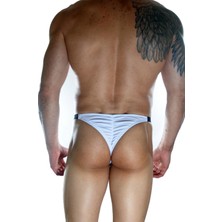 Hafif Giyim Erkek Beyaz Fantezi Seksi Arkası Büzgülü Slip HF022334