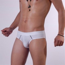 Hafif Giyim Erkek Beyaz Fantezi Seksi Biyeli Slip HF140503