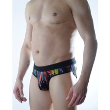 Hafif Giyim Erkek Çok Renkli Fantezi Seksi Desenli Parlak Slip HF301122