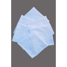 Mira Home Çiçek İşlemeli 6 lı Bayan Beyaz Mendili 28x28 cm 100 Pamuk