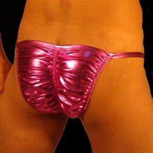 Hafif Giyim Erkek Fuşya Pembe Fantezi Seksi Arkası Büzgülü Slip DM030962HF