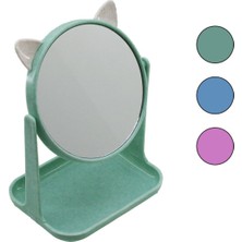 Ayder Timya 6 İNÇ  - 15CM YUVARLAK KULAKLI MAKYAJ AYNASI RENKLİ PLASTİK TAKILIK SEPETLİ=12X15.5CM (Timya/Go1395)  198408