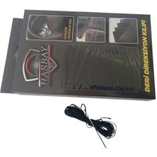 Hasbay Dikişli Direksiyon Kılıfı Karbon Deri Siyah Dikişli Opel J / Insignia Için