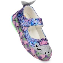 Kiko Kids  Zubin Deniz Kızı Cırtlı Işıklı Kız Bebek Babet Ayakkabı