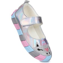 Kiko Kids  Gilan Cırtlı Işıklı Kız Çocuk Babet Ayakkabı