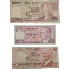 Yediotuz Digital Pazarlama 6. ve 7. Emisyon 3 Adet Türk Lirası . Cumhuriyet Dönemi Koleksiyon Kağıt Para. Numismatik