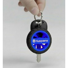 Ümraniye 3D Husqvarna Logolu Premium Mavi Jant Tasarım Motosiklet Anahtarlığı
