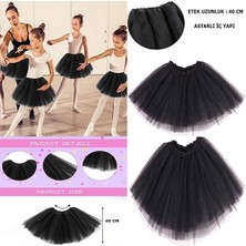 Butik Siyah Renk Tütü Etek Bale Eteği Gösteri Eteği Çocuk Bebek Boy