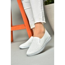 Fox Shoes S540600303 Beyaz Hakiki Deri Günlük Kadın Ayakkabı