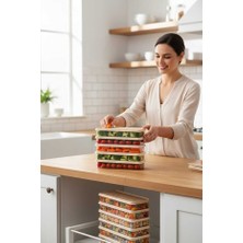 Herza House 12'li Set Freshbox Mikrodalga ve Difrize Uygun Saklama Kabı - 12 x 1 Litre