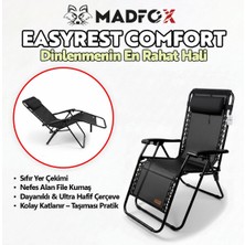 Madfox Easyrest Katlanır Şezlong Sandalye Metal Malzeme ile Zero Gravity Fonksiyonu ve Şık Tasarım