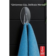 Hsnet 3 Lü Şeffaf Kendinden Yapışkanlı Duvar Askısı – 5.5 x 3.2 cm | Iz Bırakmaz Güçlü Tutuş