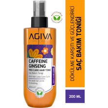 Agiva Caffeine&Ginseng Dökülme Karşıtı ve Güçlendirici Durulama Gerektirmeyen Saç Bakım Toniği-Vegan