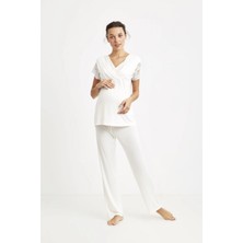 Catherine's Kadın Ekru Hamile Pijama Takım