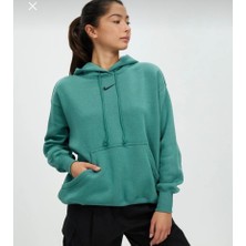 Nike Sportswear Phoenix Fleece Os Po Hoodie Oversized Fit Kadın Kapüşonlu Bol Kesim Sweatshirt Yeşil