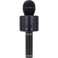 Kablosuz Karaoke Mikrofon ve Bluetooth Hoparlör, USB ve Sd Kart Girişli Siyah