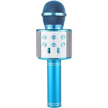 Mavi Bluetooth Karaoke Mikrofon, Hafıza Kartı ve USB ile Harika Ses Keyfi