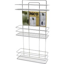 Timion 3 Katlı - Dikdörtgen Krom Metal Banyo Köşelik - Duşkabin Raf - Şampuanlık (5148)