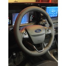 Hasbay Dikişli Direksiyon Kılıfı Siyah Deri Noktalı Deri Siyah Dikişli F.or.d Tourneo Için