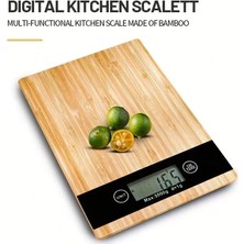 URZ Dijital Hassas Mutfak Tartısı - Terazisi-Hassas Ölçüm 5kg Bambu Görünümlü